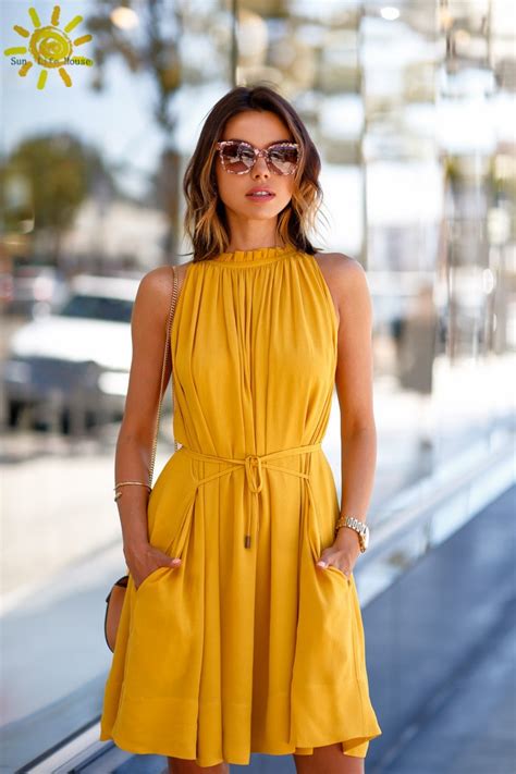 womens summer dresses  summer yellow dress women  fashion style