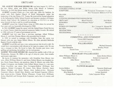 funeral order  service outline sample obituary ajilbabcom portal