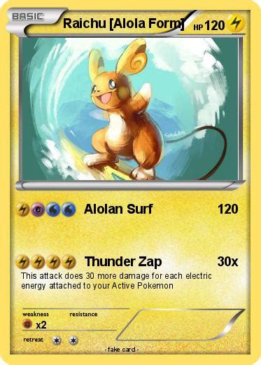 Pokémon Raichu Alola Form 1 1 Alolan Surf My Pokemon Card
