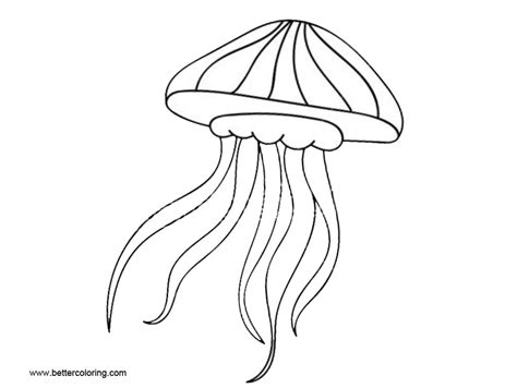 jellyfish coloring pages easy drawing  printable coloring pages