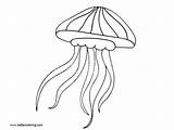 Jellyfish Drawing Easy Coloring Pages Kids Printable Cute Draw Drawings Color Adults Print Paintingvalley sketch template