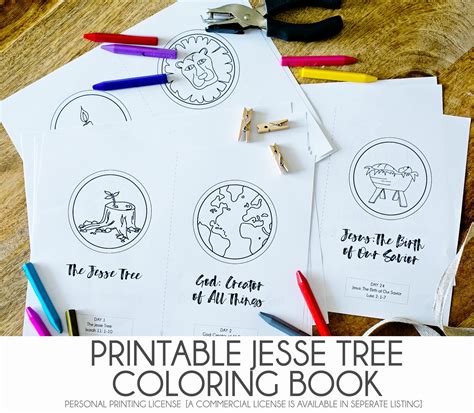 diy jesse tree printable  jesse tree coloring book etsy