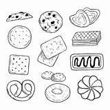 Galletas Boceto Dibujado Biscuits Deliciosas sketch template