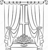 Curtain Casement Palco Cortinas Vetorial Getdrawings sketch template