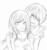 Anime Coloring Pages Couple Cute Kissing Couples Hugging Print Vector Deviantart Color Sketch Template Colorings Getcolorings Printable Templates Interesting sketch template