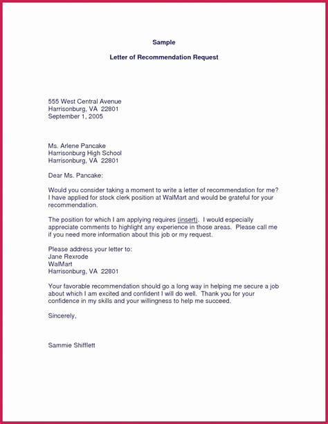 sample request letters fresh letter  recommendation lettering
