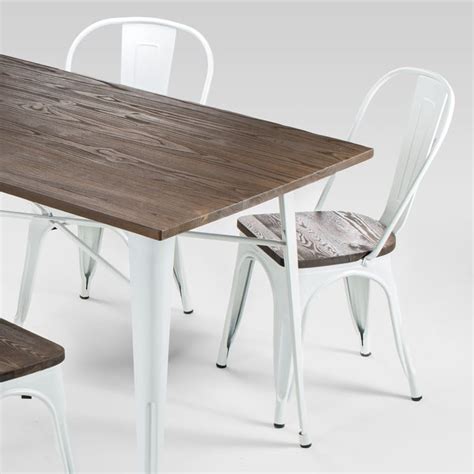 clement metal dining table   oslo metal dining chairs