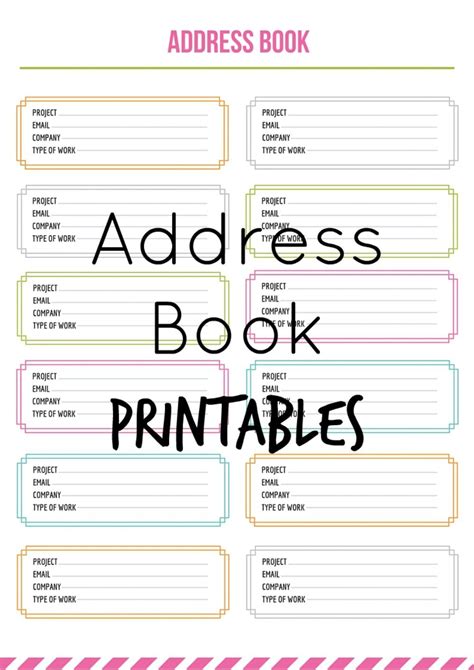 address book printables life   break  address book template book template