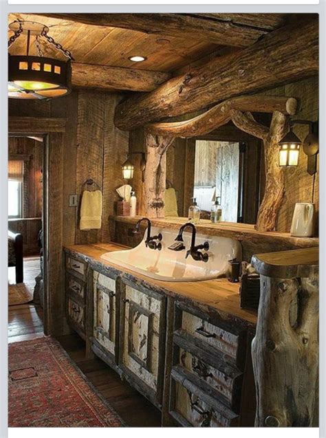 log bath cabin bathroom decor rustic house log homes