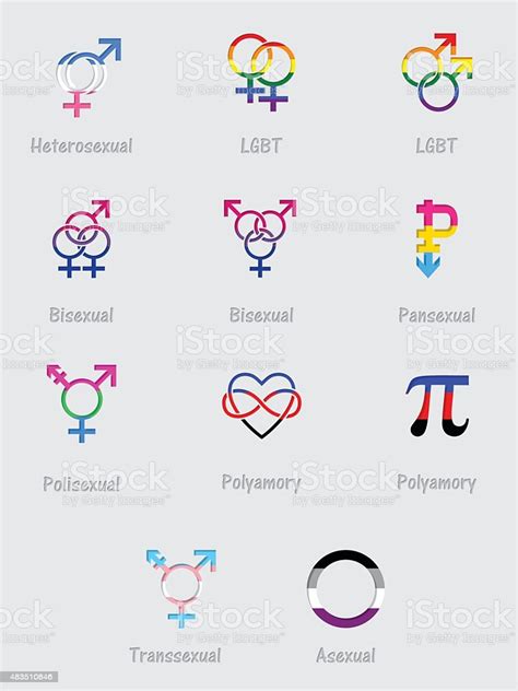sexual orientation symbols and flags stock illustration download