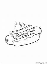 Hot Dog Coloring Pages Getcolorings Dogs sketch template