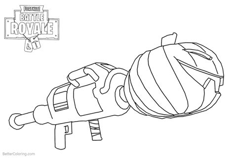 fortnite coloring pages weapon pumpkin launcher  printable coloring pages
