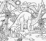 Dinosaurs Printable Coloring Pages Jurassic Dino Volcano Kids Brontosaurus Family Drawing Cartoon Jungle Dan Color Lands Bog Humid Ecology Tropical sketch template