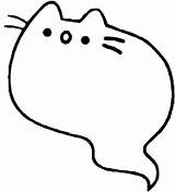 Pusheen Coloring Pages Ghost Printable Cats sketch template