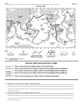 coloring earth science reference tables tectonic plates  chelsea hanley
