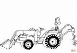 Tractor Coloring Excavator Loading Tractors Color Printable Pages Designlooter sketch template