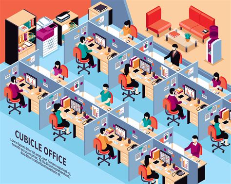 office workplace isometric vector illustration  vector art