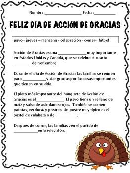 accion de gracias spanish thanksgiving activities  la clase habladora