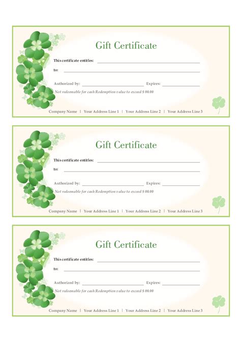 gift certificate form fillable printable  forms handypdf