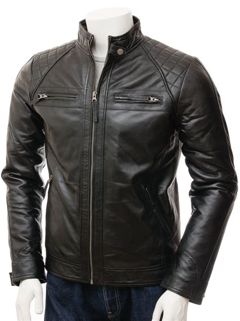 Men S Black Leather Biker Jacket Sibiu Men Caine