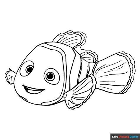 nemo coloring page easy drawing guides