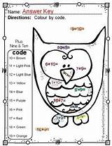 Funky Subtraction Bundle Owls Addition Numbers Colour Version Preview sketch template