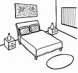 Bedroom Coloring Pages Simple Modern Beautiful Room sketch template