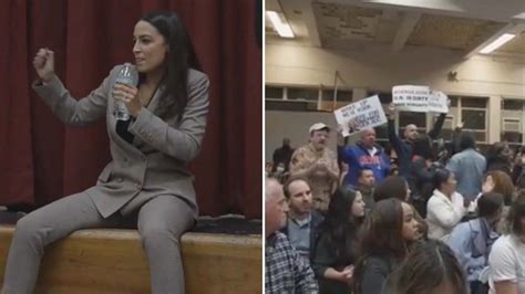 Watch Angry Protesters Crash Aoc S Town Hall In Her Own District