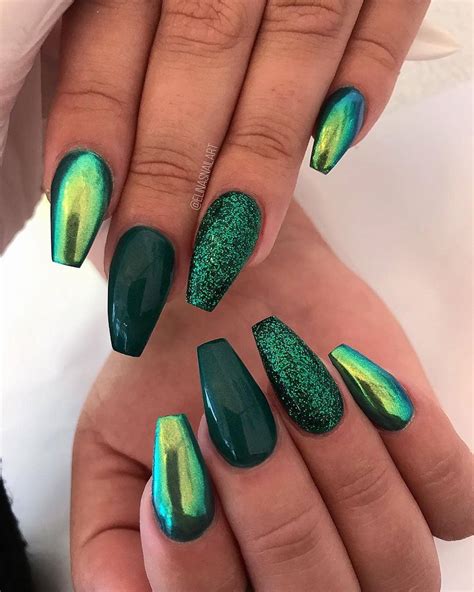 acrylic nail designs ombre green coffin tips color short acrylic nails