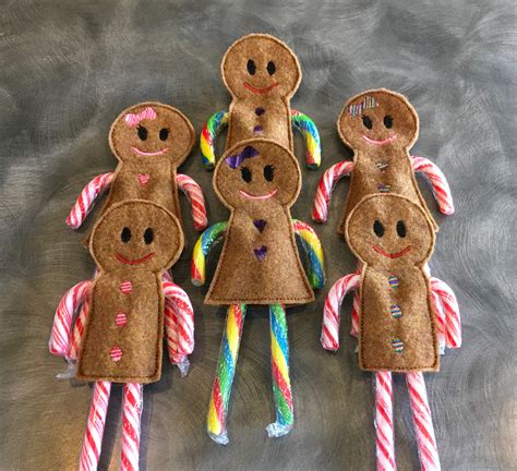 cute gingerbread boy  girl candy cane holders set   etsy