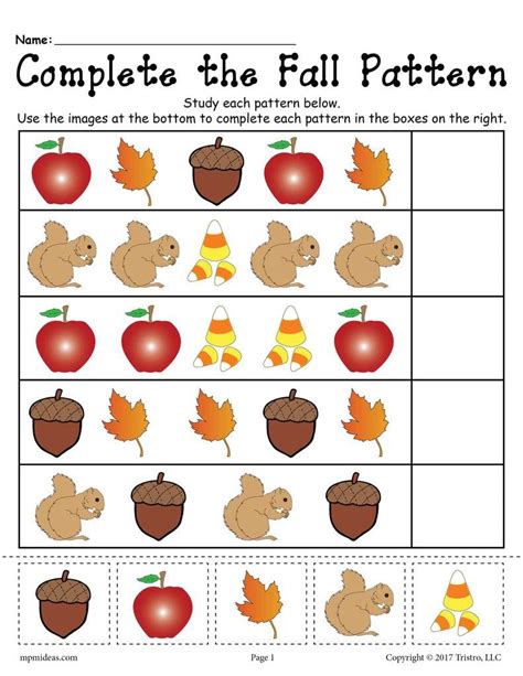 fall activities  preschoolers printable