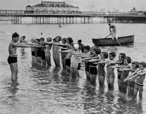 a collection of 12 funny vintage photos of people learning to swim ~ vintage everyday