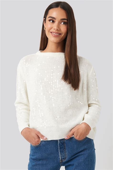 sequin sweater white na kdcom