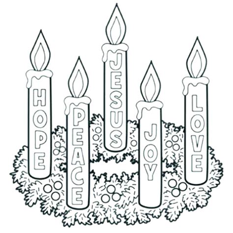 advent wreath coloring pages printable  getcoloringscom