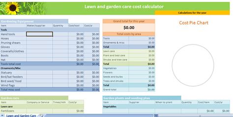 lawn  garden calculator template lawn garden calculator