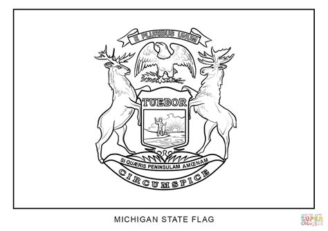 flag  michigan coloring page  printable coloring pages