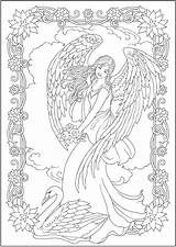 Angels Engel Dover Erwachsene Publications Marty Malvorlage sketch template