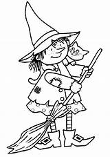 Halloween Coloring Witch Ausmalbilder Color sketch template