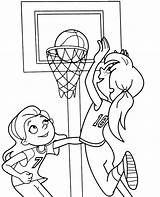 Coloring Basketball Girls Playing Topcoloringpages Print sketch template