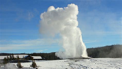 My Winter Visit To The Famous Old Faithful Geyser In