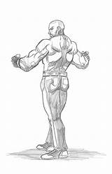 Luke Cage Marvel Muscles Drawing Back sketch template