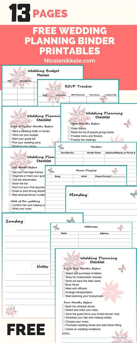 wedding binder printables wedding planning binder wedding