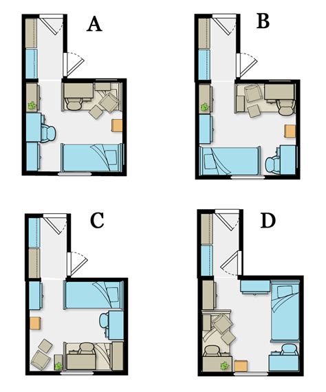 Four Variations On A Dorm Room Layout One Bed Lofted With