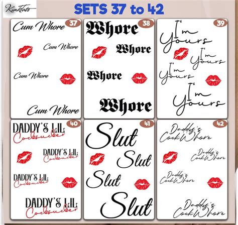 sets of kinky adult temporary tattoos tramp stamps fetish etsy
