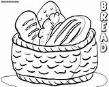 Bread Coloring Pages Colorings Basket Drawing Template Food Sketch sketch template
