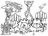Cartoon Pages Coloring Animals Zoo Color Getcolorings Animal sketch template