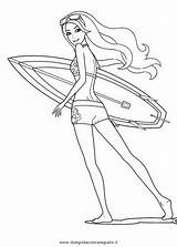 Barbie Coloring Surfer Merliah Merlia Template Pages Cartoni sketch template