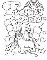 Coloring Adult Pages Unicorn Printable Swear sketch template