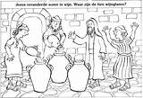 Wine Water Jesus Into Coloring Turns Activity sketch template