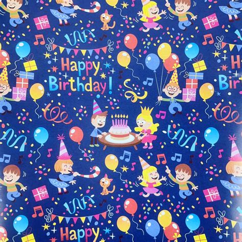happy birthday theme gift wrap pack